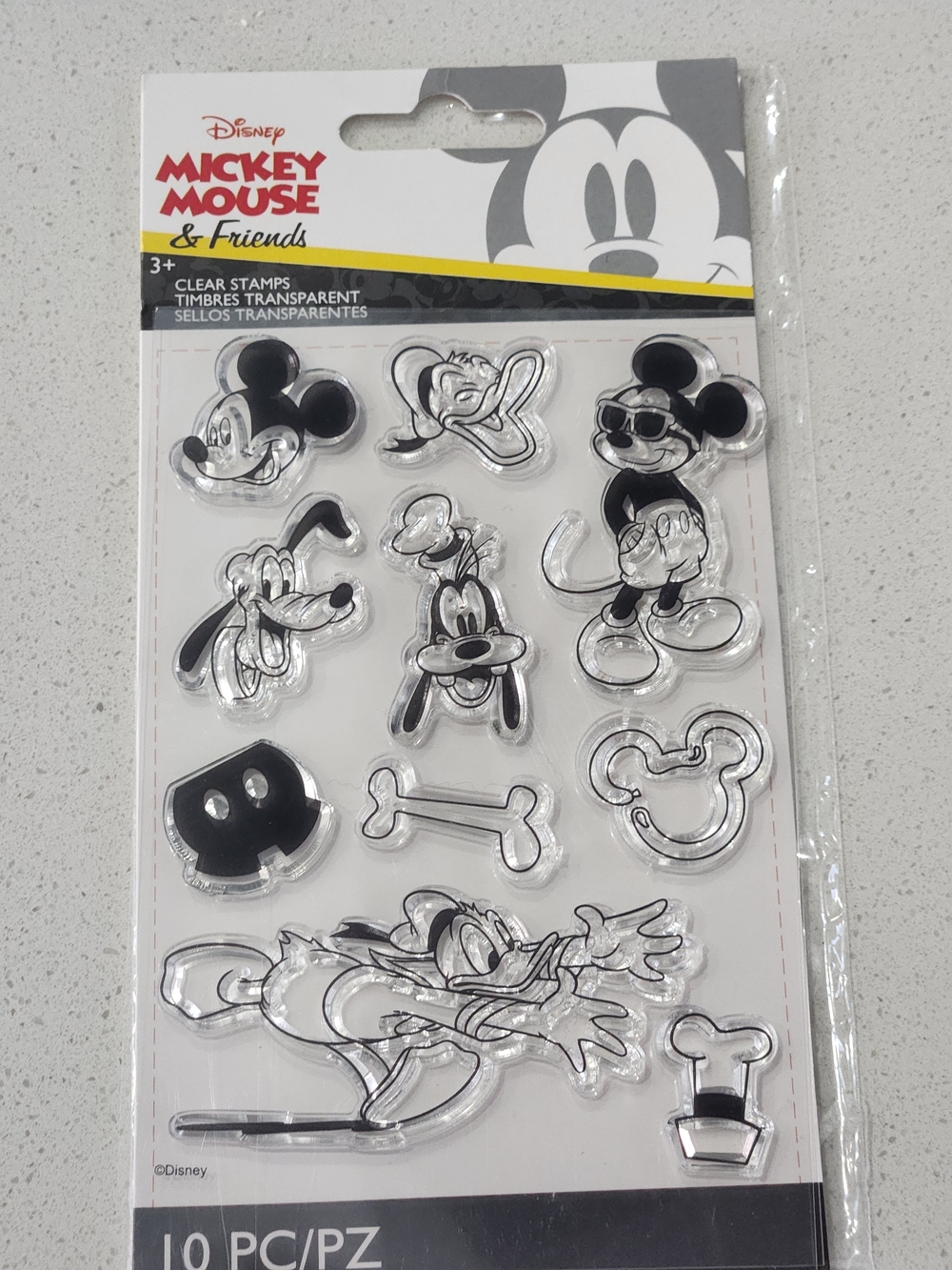Disney Mickey Mouse & Friends Clear Stamp Set - Black Accents